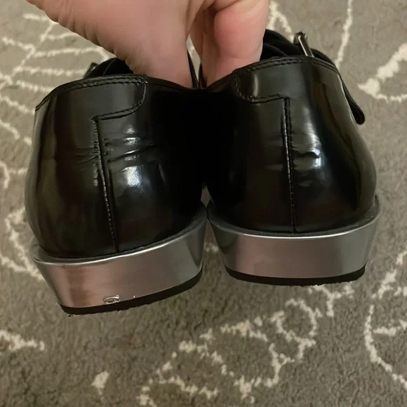 Sergio Rossi Single Buckle Black Leather Women’s Loafers Flats - Picture 10 of 11